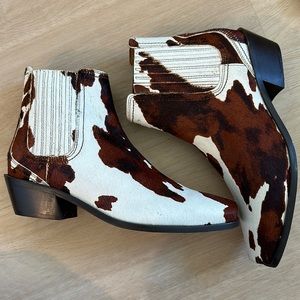 Zara Cow Print Booties